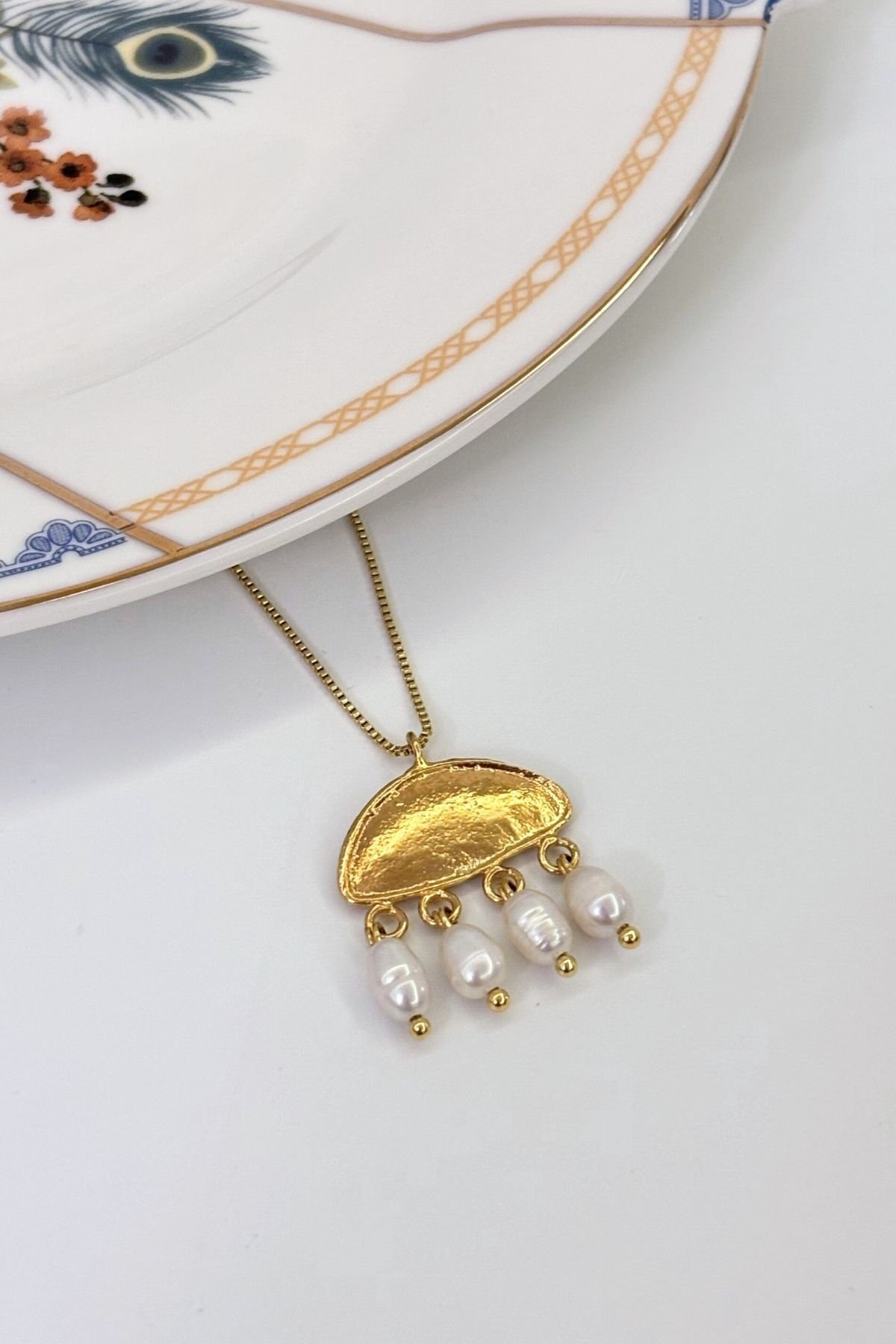 Moon Wave No:1 Altın Kaplama Kolye