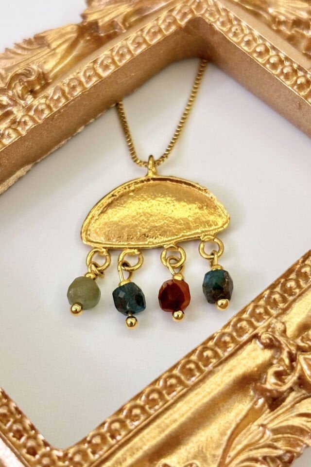 Moon Wave No:2 Altın Kaplama Kolye