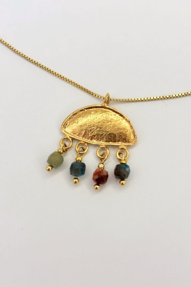 Moon Wave No:2 Altın Kaplama Kolye