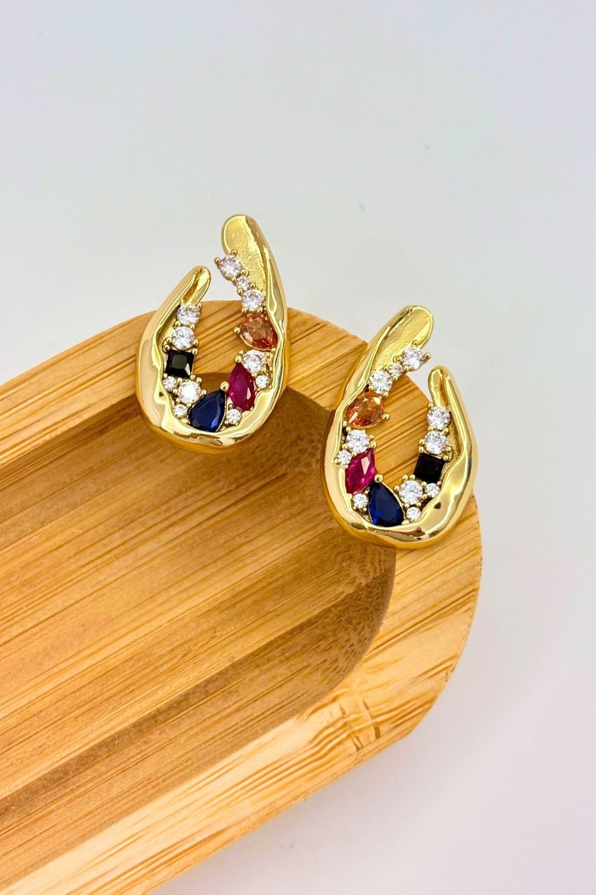 Stone and Spirit No:1 Altın Kaplama Küpe