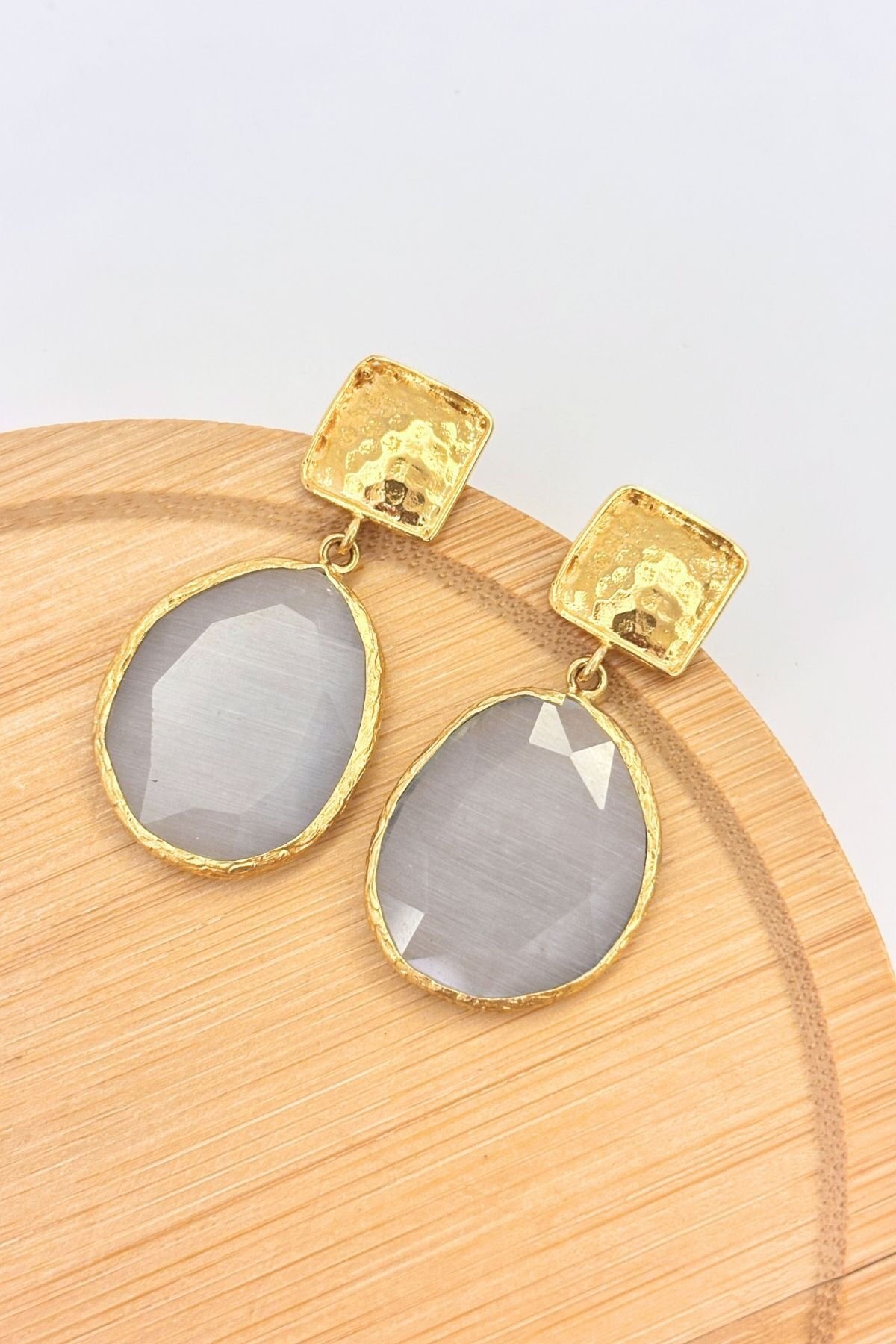 Secret and Stone No:1 Altın Kaplama Küpe