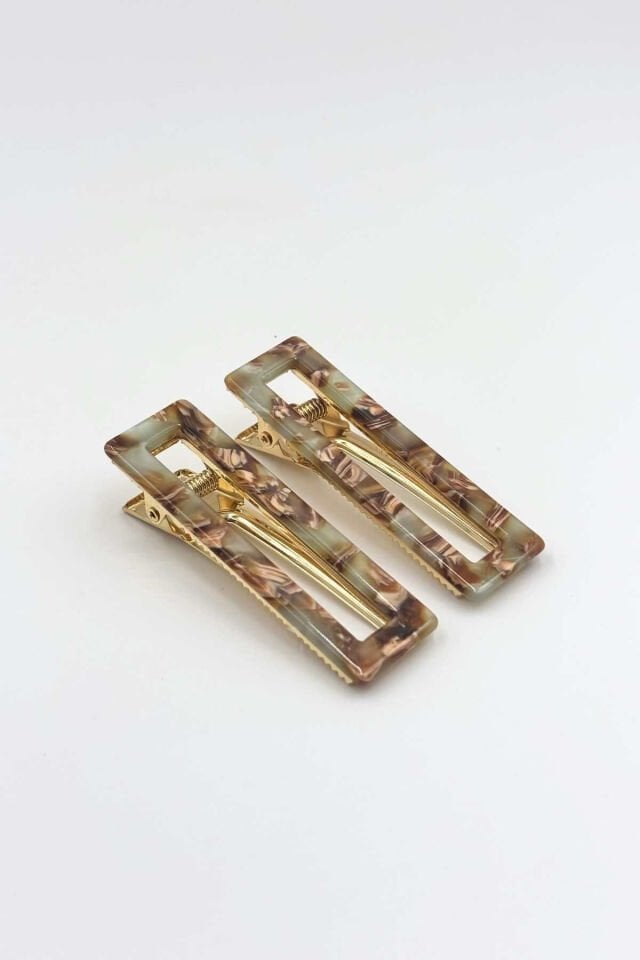 Kemik ve Metal Pens Toka No:1 Dikdörtgen