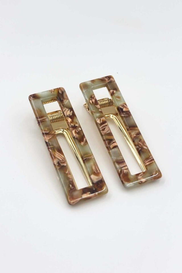 Kemik ve Metal Pens Toka No:1 Dikdörtgen