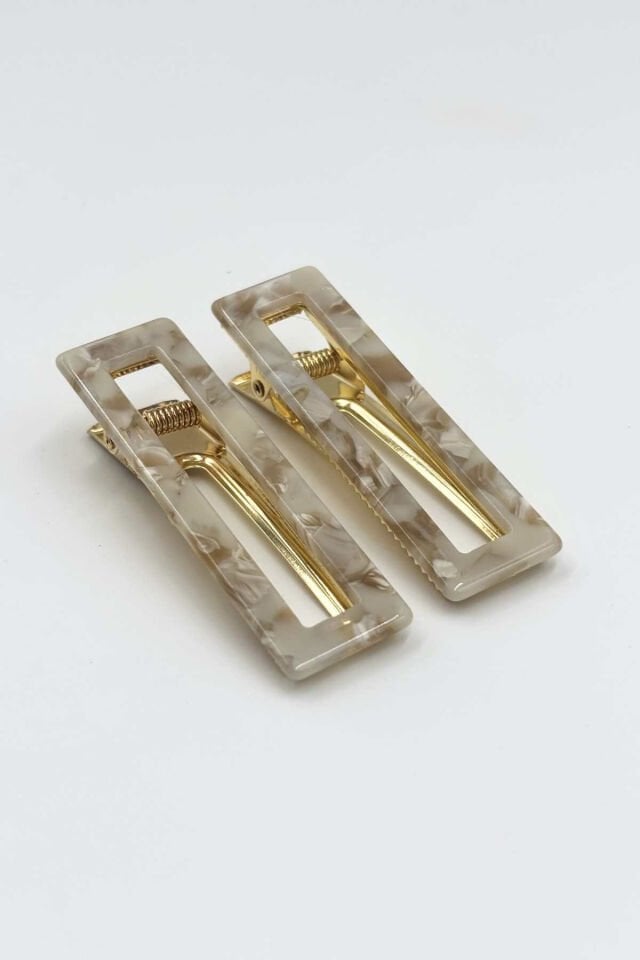 Kemik ve Metal Pens Toka No:3 Dikdörtgen