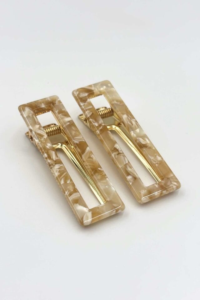 Kemik ve Metal Pens Toka No:4 Dikdörtgen