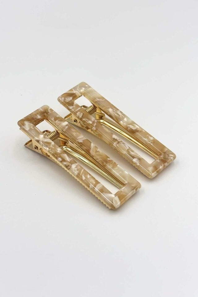 Kemik ve Metal Pens Toka No:4 Dikdörtgen