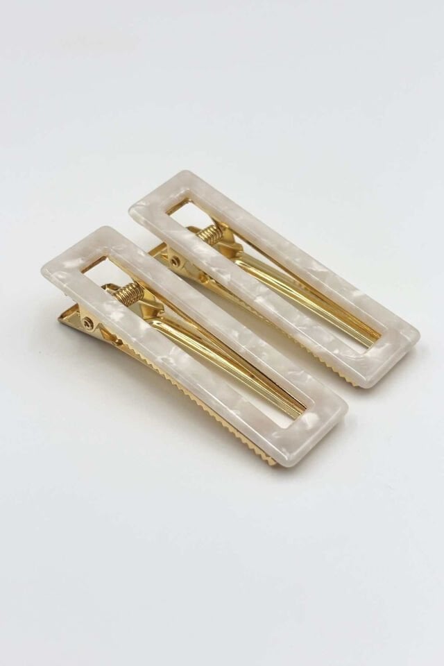 Kemik ve Metal Pens Toka No:5 Dikdörtgen