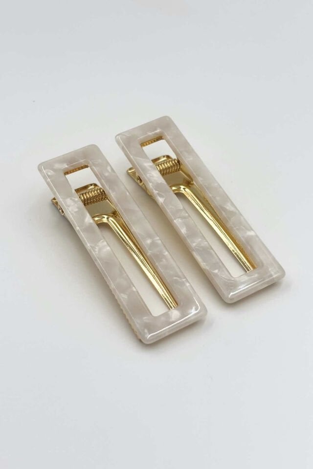 Kemik ve Metal Pens Toka No:5 Dikdörtgen