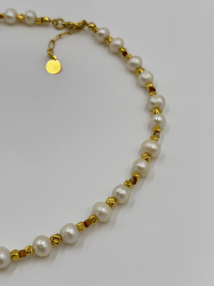Roselle Pearl No:1 Altın Kaplama Kolye