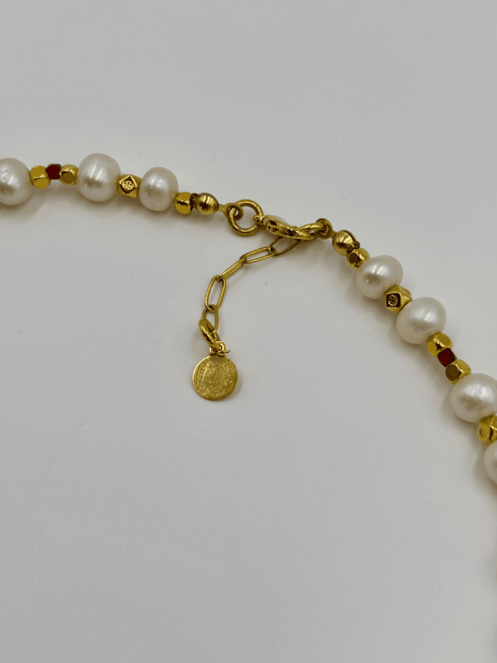 Roselle Pearl No:1 Altın Kaplama Kolye