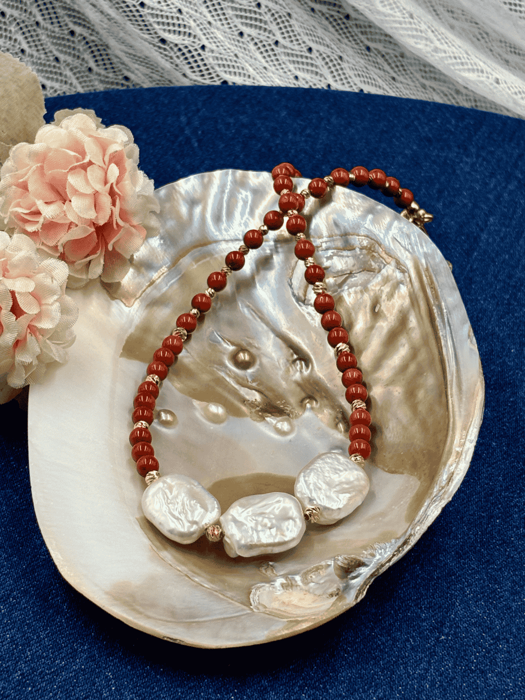 Coral Pearl No:1 Altın Kaplama Kolye