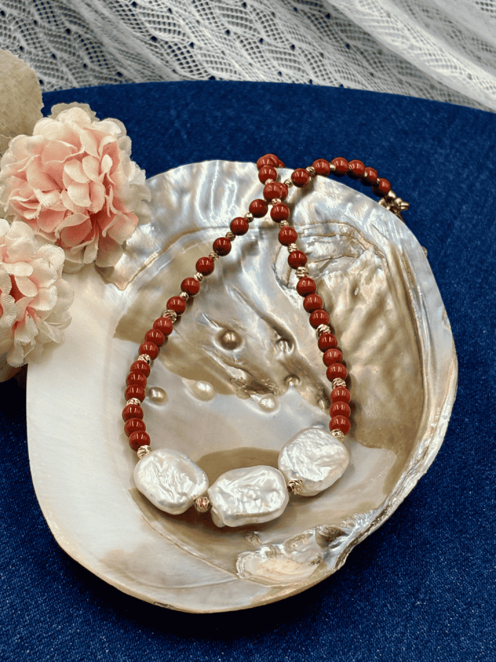 Coral Pearl No:1 Altın Kaplama Kolye