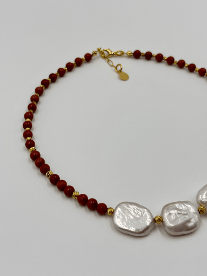 Coral Pearl No:1 Altın Kaplama Kolye