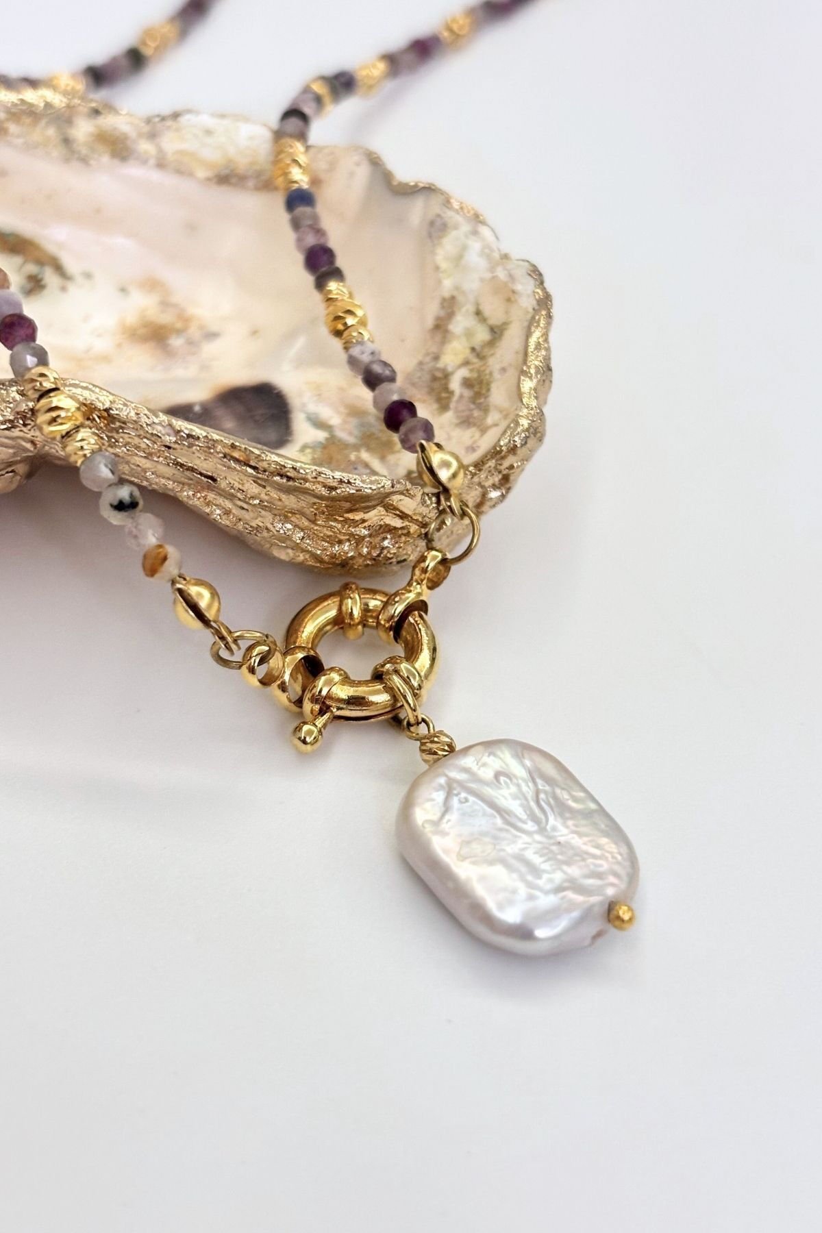 Moon Flow No:1 Altın Kaplama Kolye