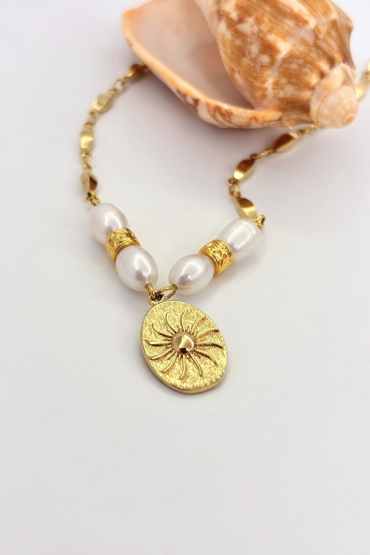 Solace Pearl No:1 Altın Kaplama Kolye