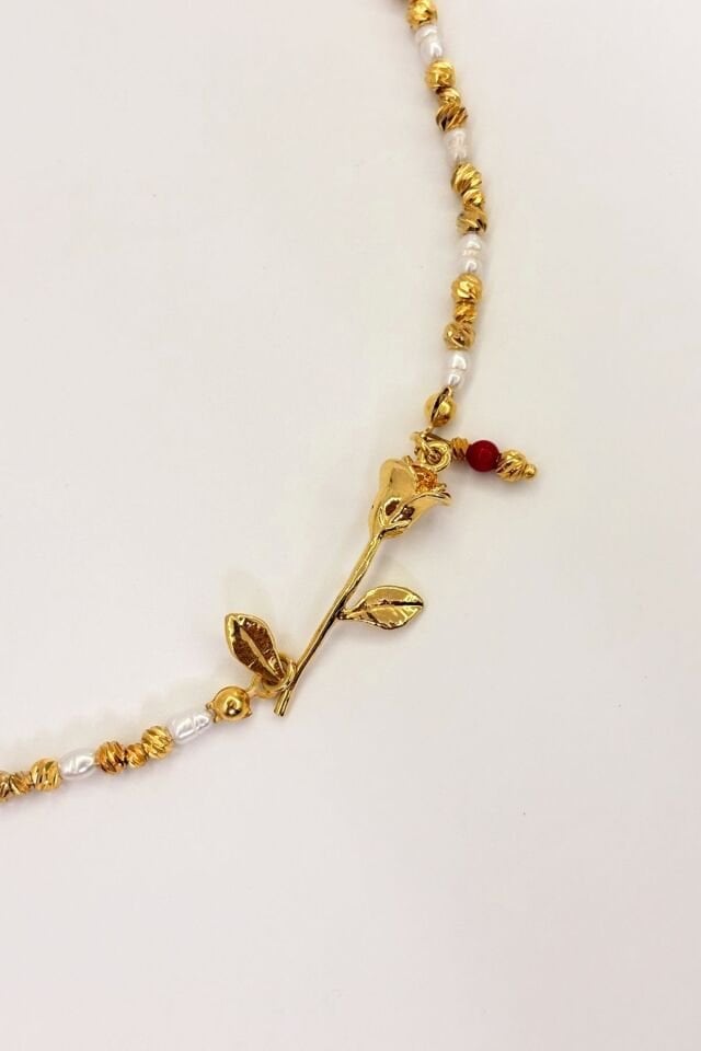 Rose of Tides No:1 Altın Kaplama Kolye