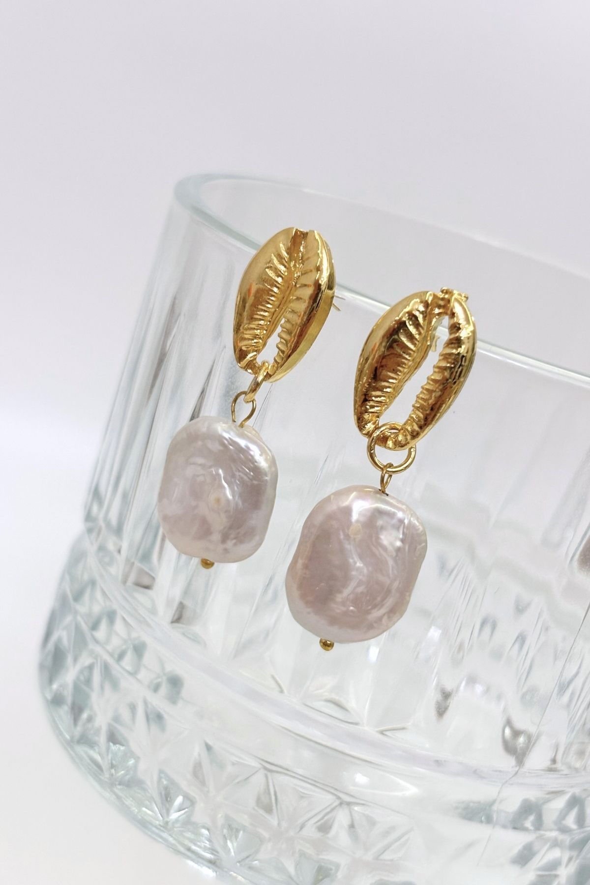 Wave Whisper No:1 Altın Kaplama Küpe