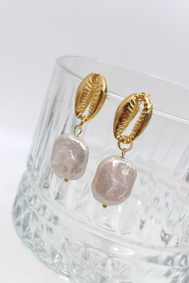 Wave Whisper No:1 Altın Kaplama Küpe