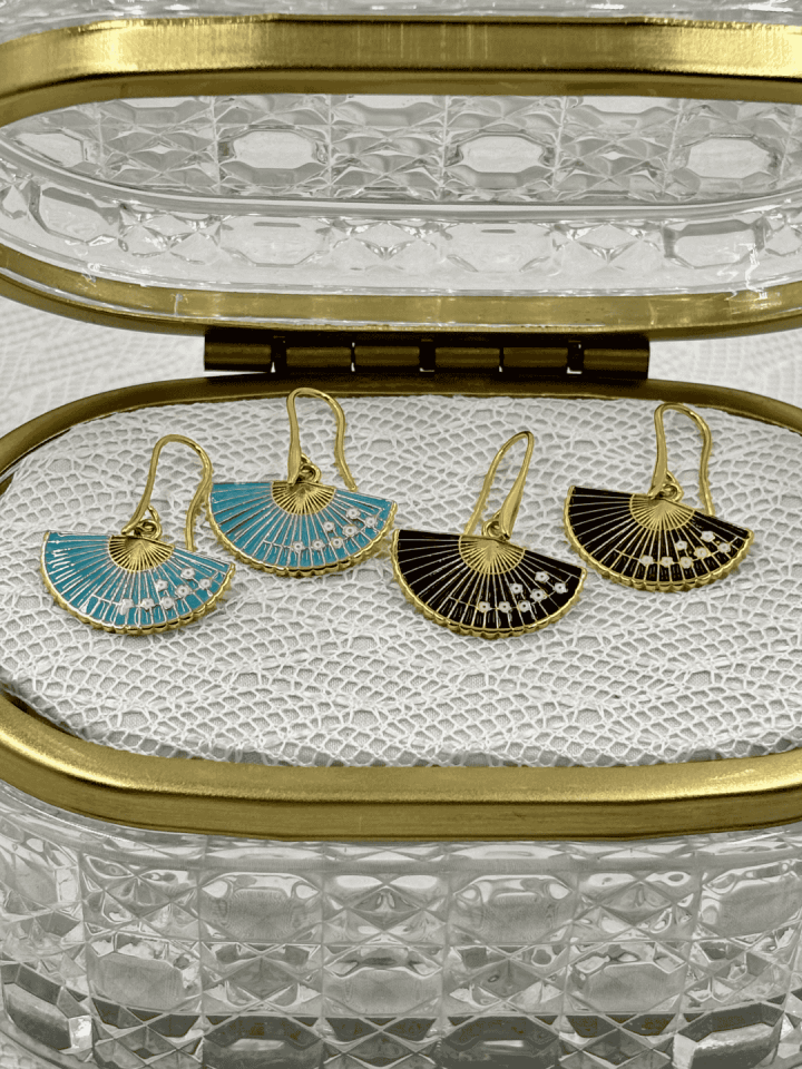 Yelpaze No:1 Altın Kaplama Küpe