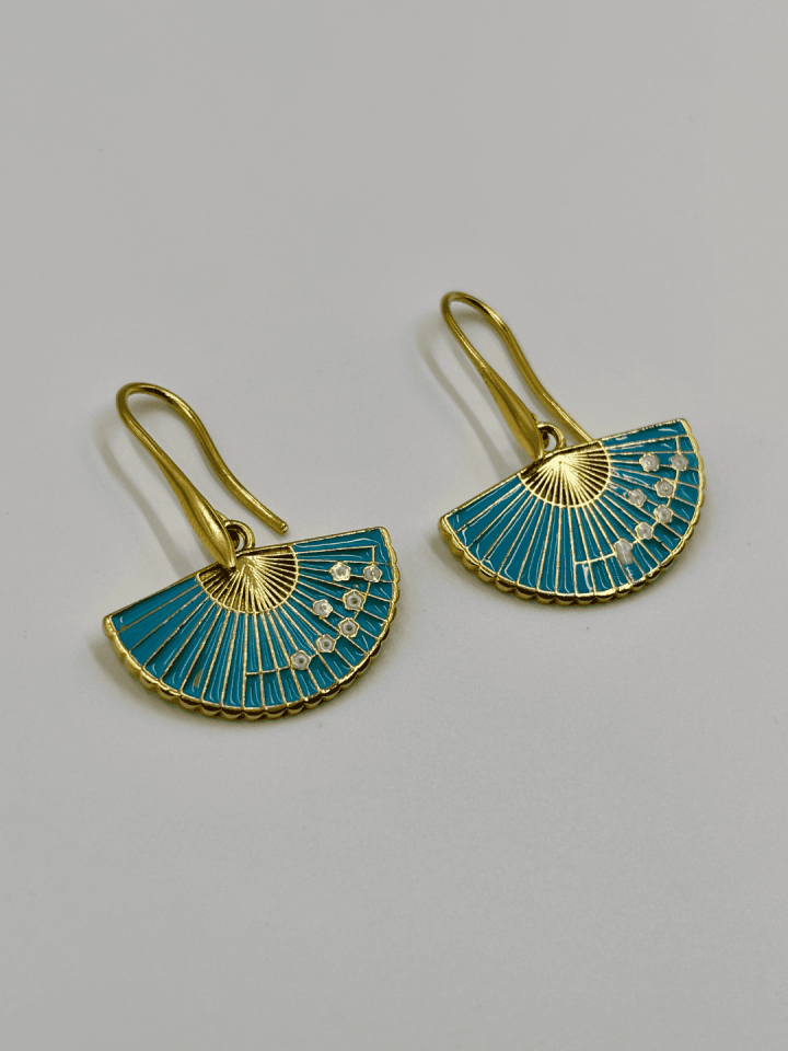 Yelpaze No:1 Altın Kaplama Küpe