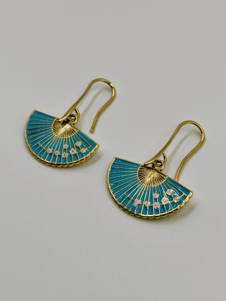 Yelpaze No:1 Altın Kaplama Küpe