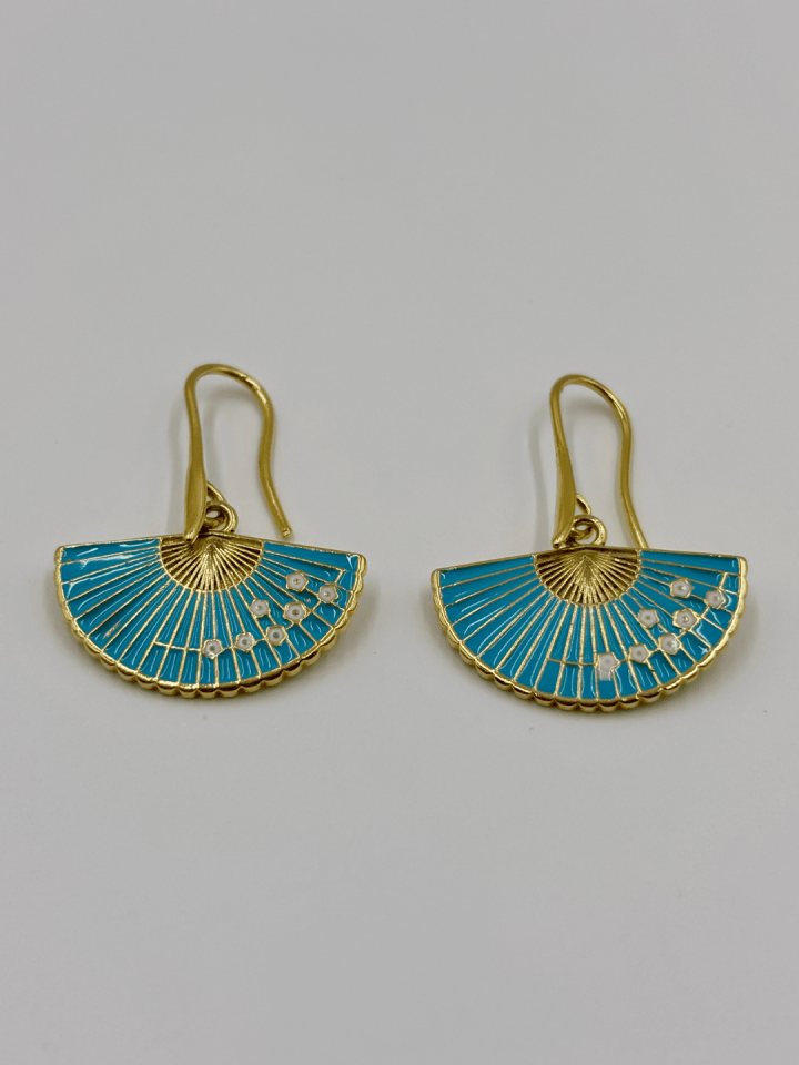 Yelpaze No:1 Altın Kaplama Küpe