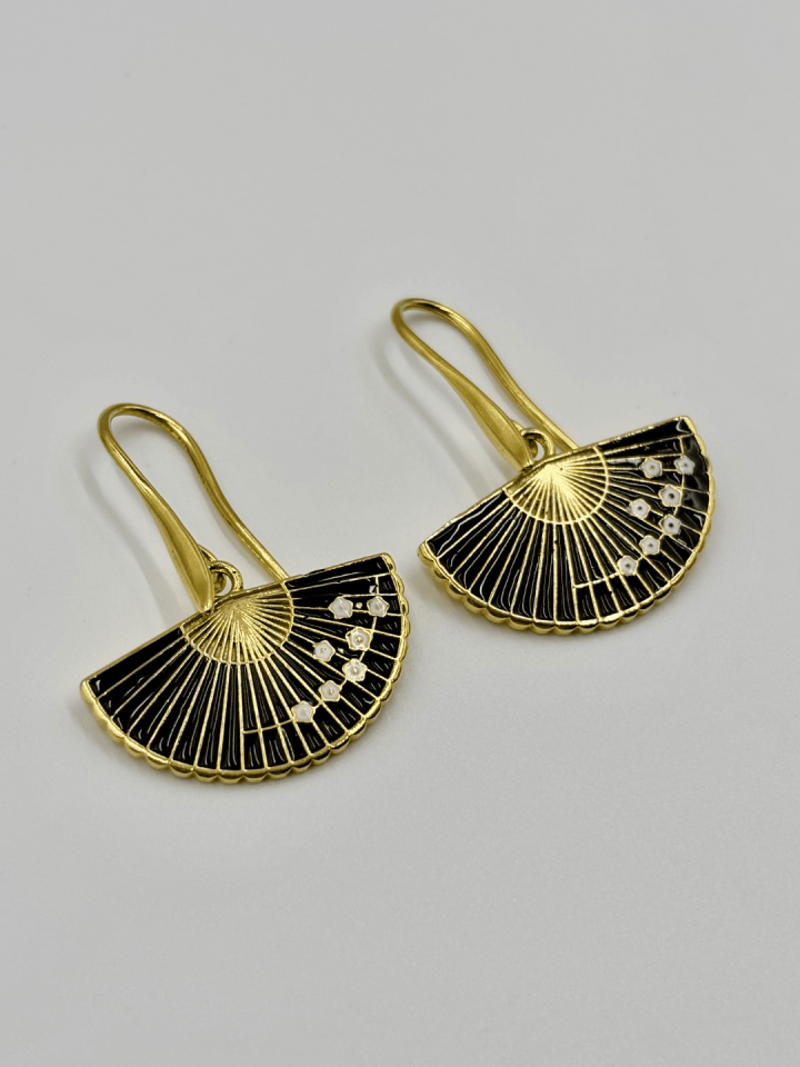 Yelpaze No:2 Altın Kaplama Küpe