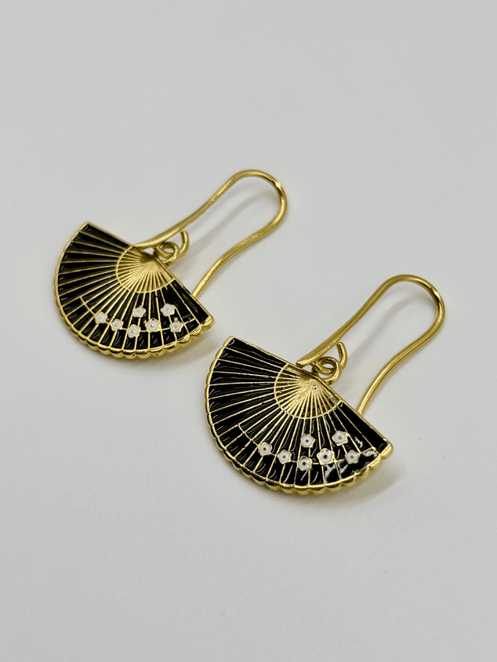 Yelpaze No:2 Altın Kaplama Küpe