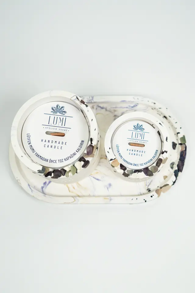 Lumi Aura – %100 Soya Wax Vegan Beton Mum (Florit)