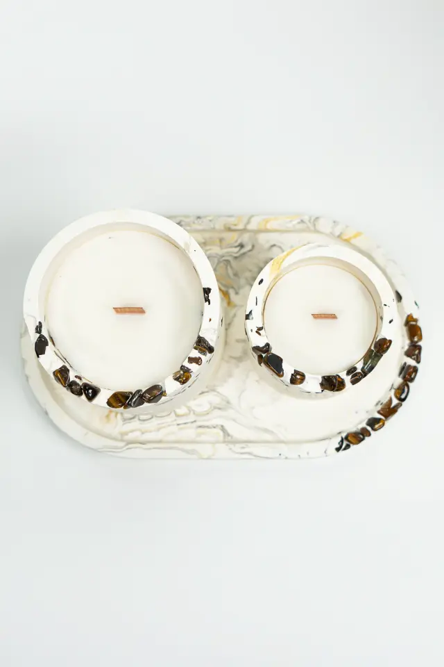 Lumi Tiger – %100 Soya Wax Vegan Beton Mum (Kaplan Gözü)