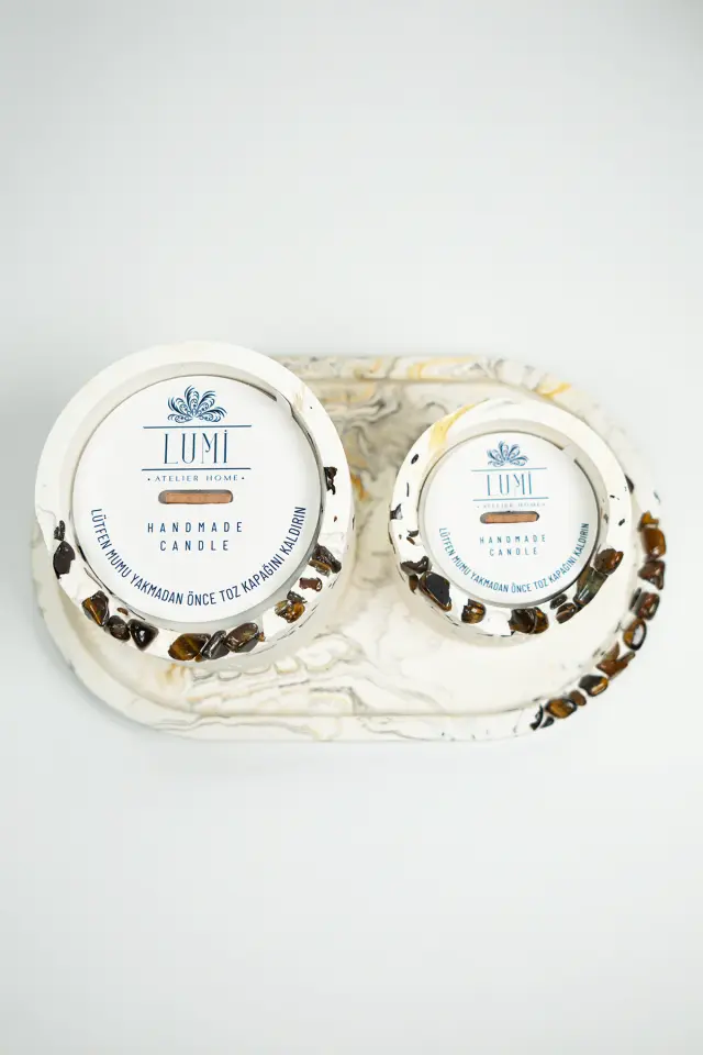 Lumi Tiger – %100 Soya Wax Vegan Beton Mum (Kaplan Gözü)