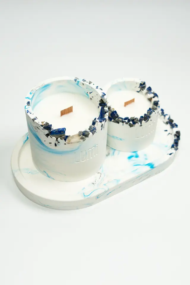 Lumi Deep – %100 Soya Wax Vegan Beton Mum (Lapis & Lazuli)