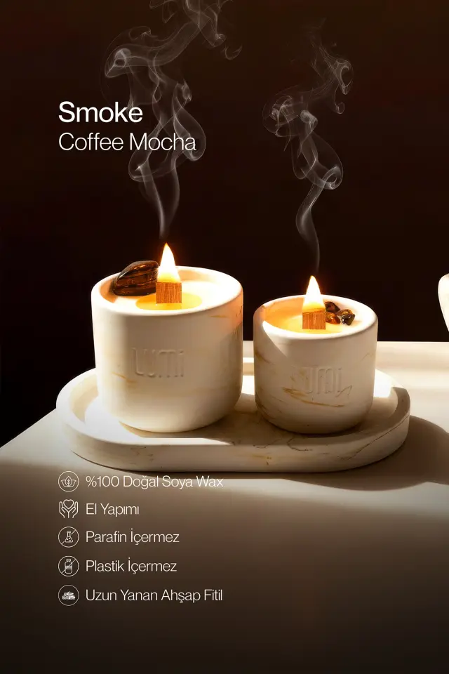Lumi Smoke – %100 Soya Wax Vegan Beton Mum (Dumanlı Kuvars)