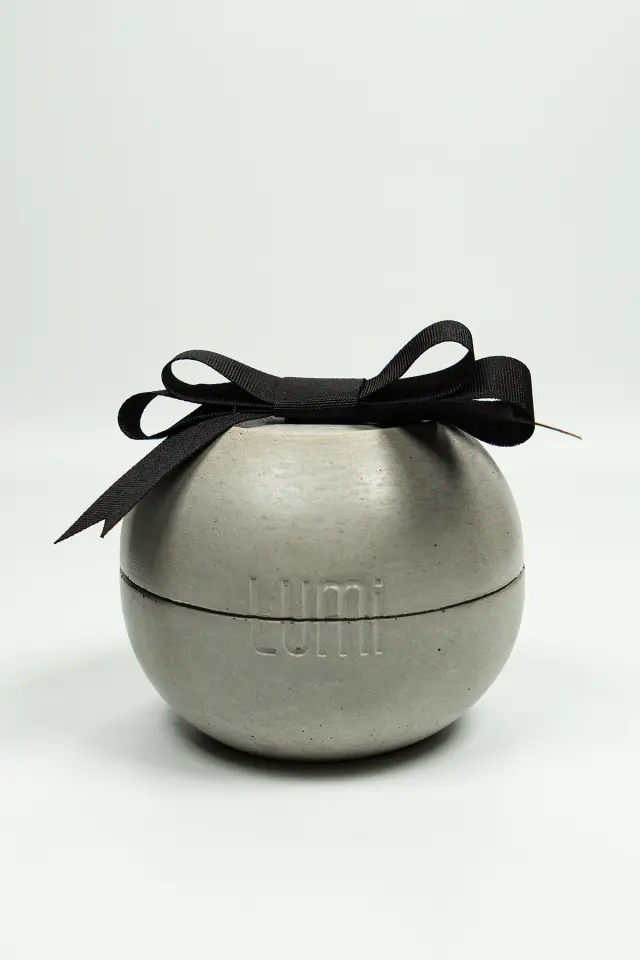 Lumi Moon – %100 Soya Wax Vegan Beton Mum (Gri Küre)