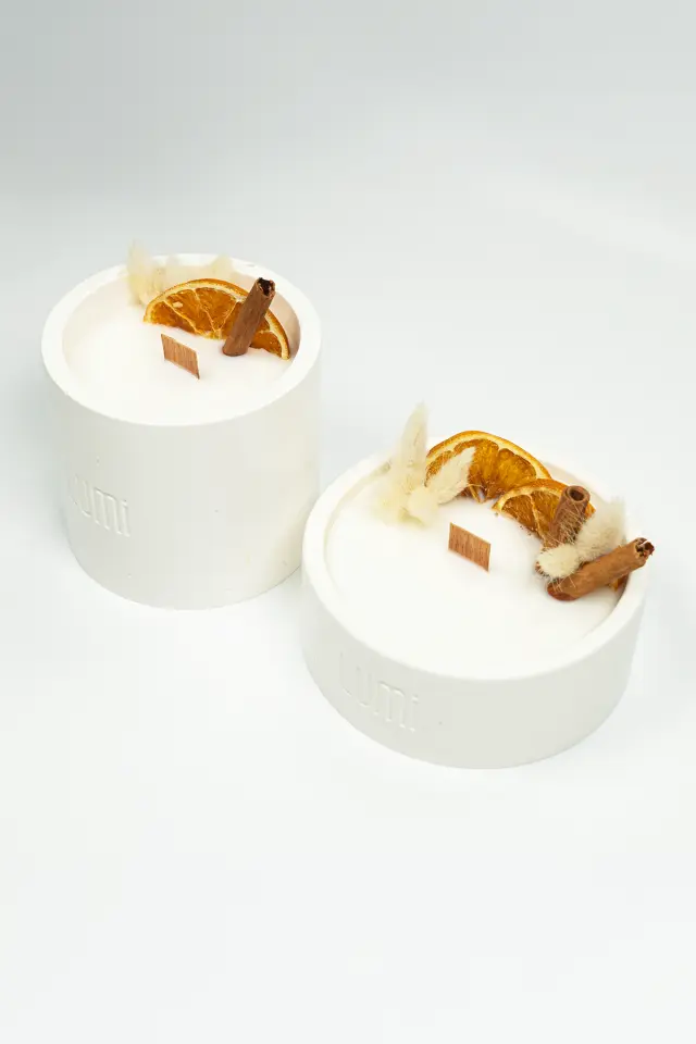 Lumi Harvest – %100 Soya Wax Vegan Beton Mum (Kurutulmuş Çiçek & Meyve)