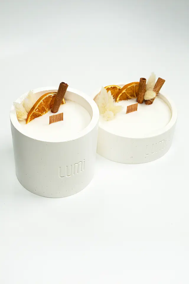 Lumi Harvest – %100 Soya Wax Vegan Beton Mum (Kurutulmuş Çiçek & Meyve)