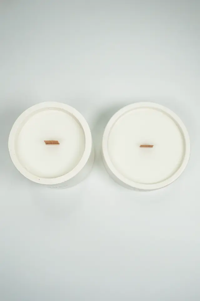 Lumi Duo – %100 Soya Wax Vegan Beton Mum (Doğal İkili)