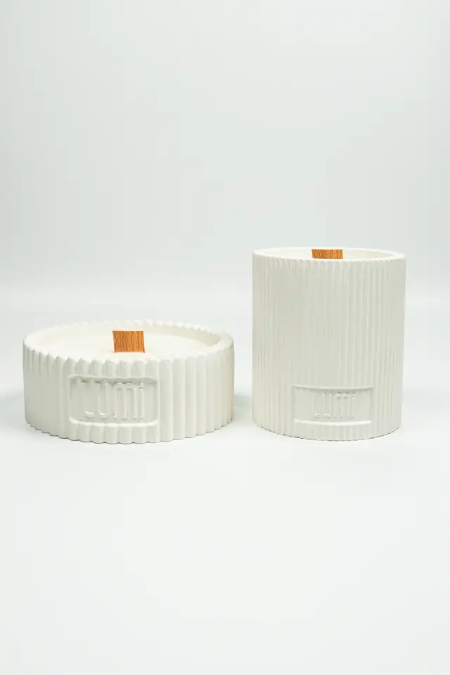 Lumi Wave – %100 Soya Wax Vegan Beton Mum (Yalın Dalga)