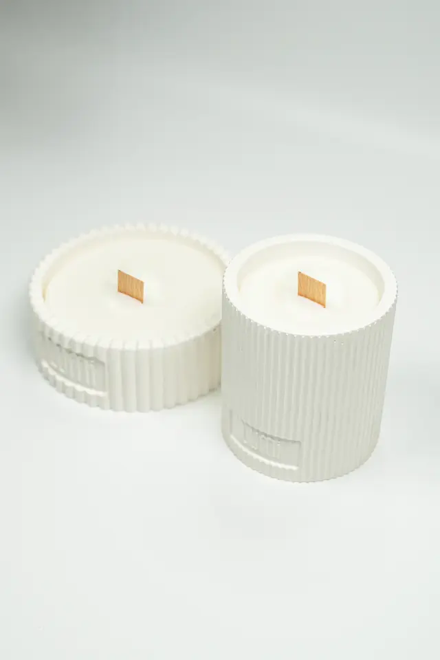 Lumi Wave – %100 Soya Wax Vegan Beton Mum (Yalın Dalga)