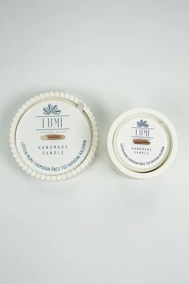 Lumi Wave – %100 Soya Wax Vegan Beton Mum (Yalın Dalga)