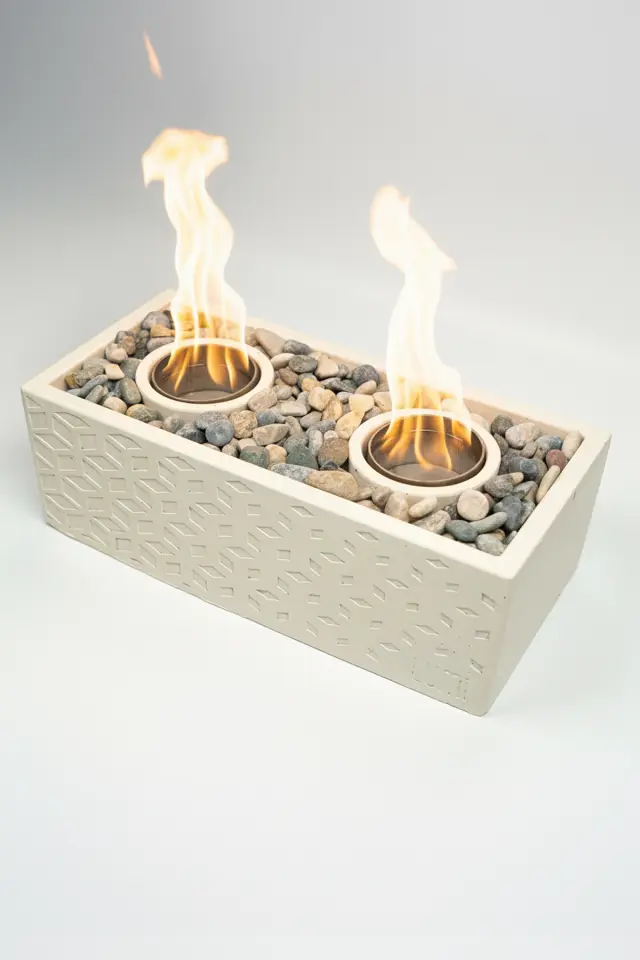 Lumi Astra No:1 – Masaüstü Bacasız Beton Şömine + 1 L Bioethanol Hediye