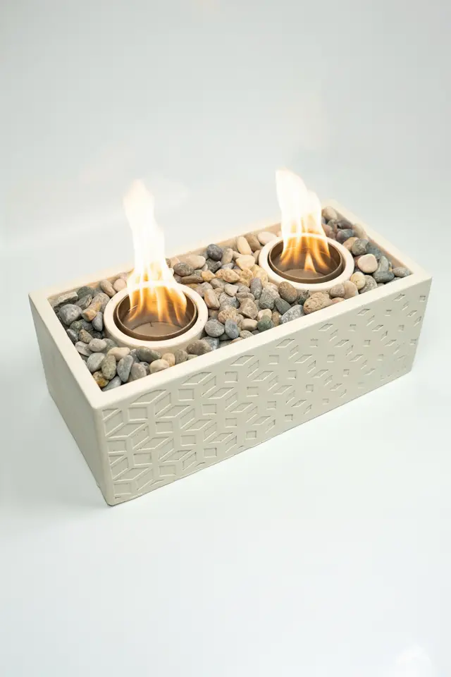 Lumi Astra No:1 – Masaüstü Bacasız Beton Şömine + 1 L Bioethanol Hediye