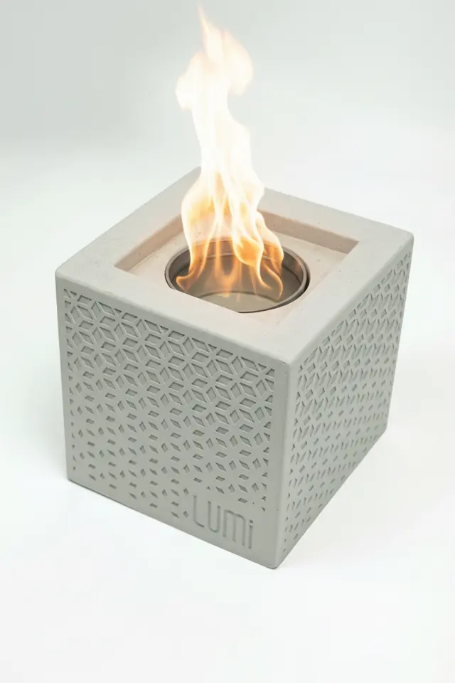 Lumi Orion No:2 – Masaüstü Bacasız Beton Şömine + 1 L Bioethanol Hediye