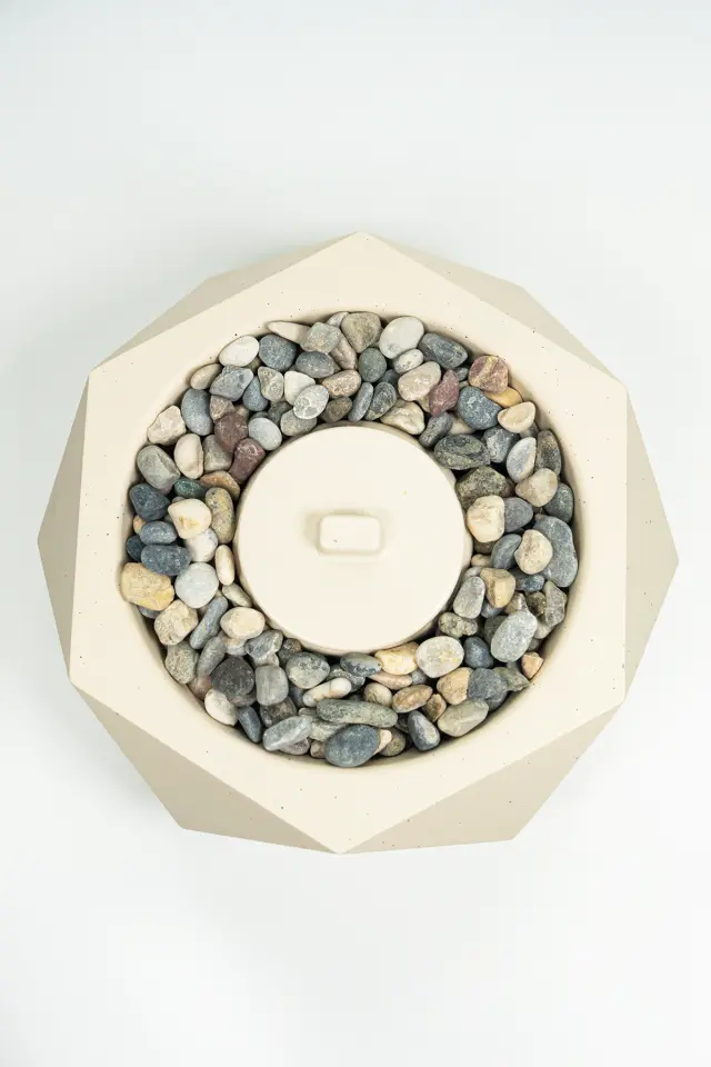 Lumi Ignis – Masaüstü Bacasız Beton Şömine + 1 L Bioethanol Hediye