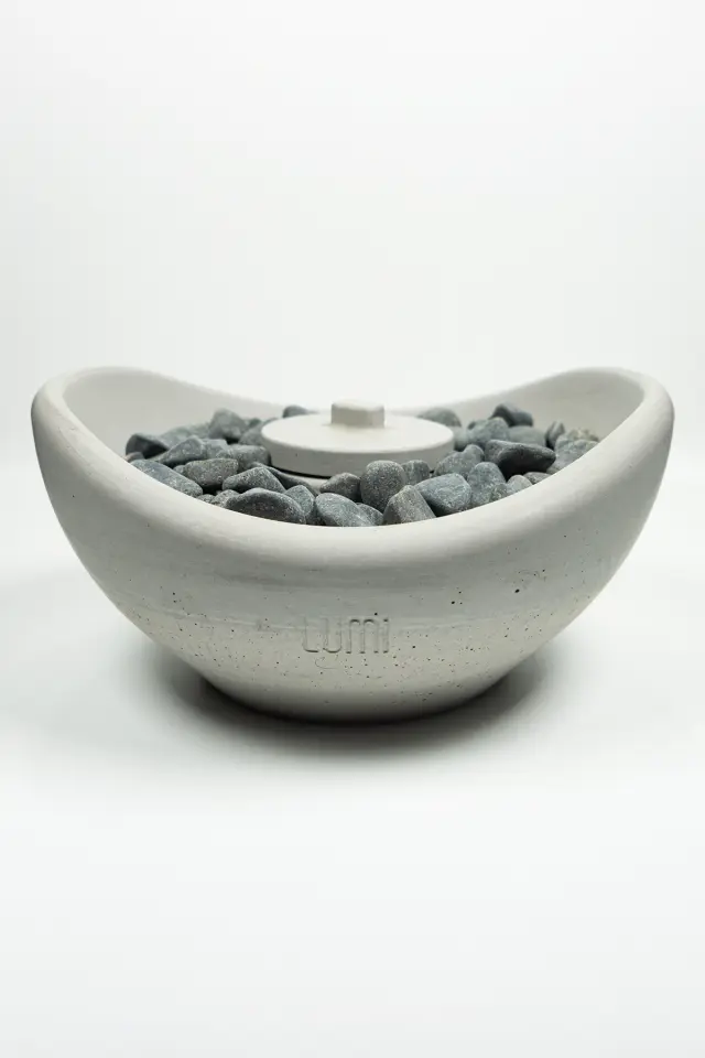 Lumi Vesta – Masaüstü Bacasız Beton Şömine + 1 L Bioethanol Hediye