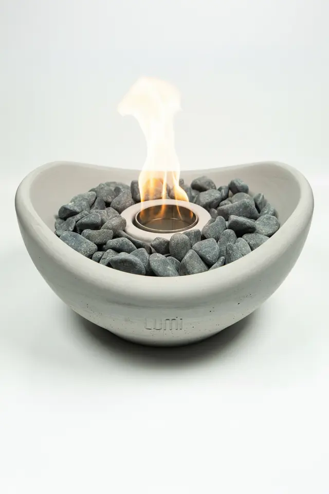 Lumi Vesta – Masaüstü Bacasız Beton Şömine + 1 L Bioethanol Hediye