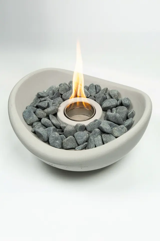 Lumi Vesta – Masaüstü Bacasız Beton Şömine + 1 L Bioethanol Hediye