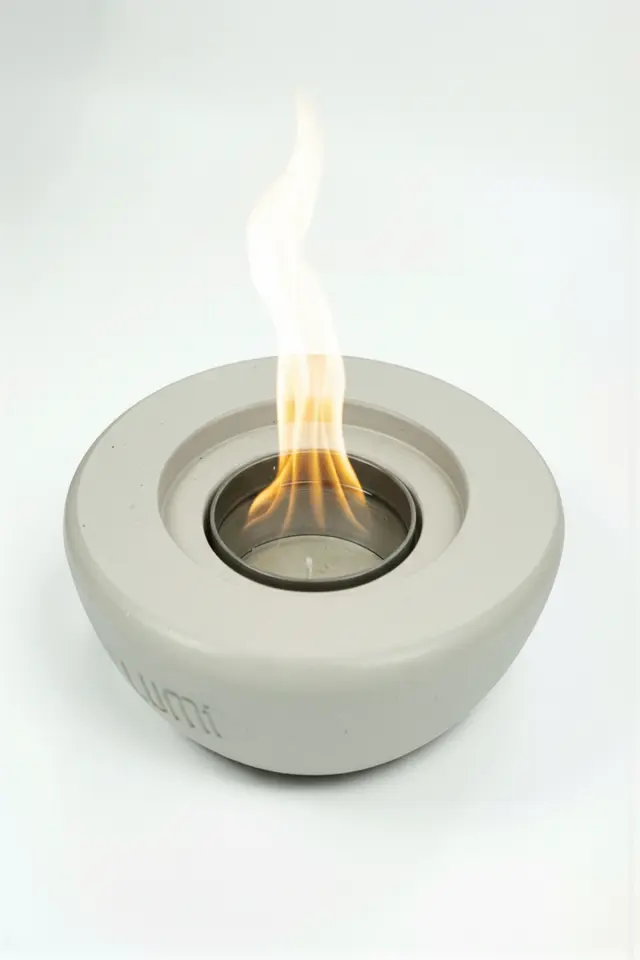 Lumi Ignite – Masaüstü Bacasız Beton Şömine + 1 L Bioethanol Hediye