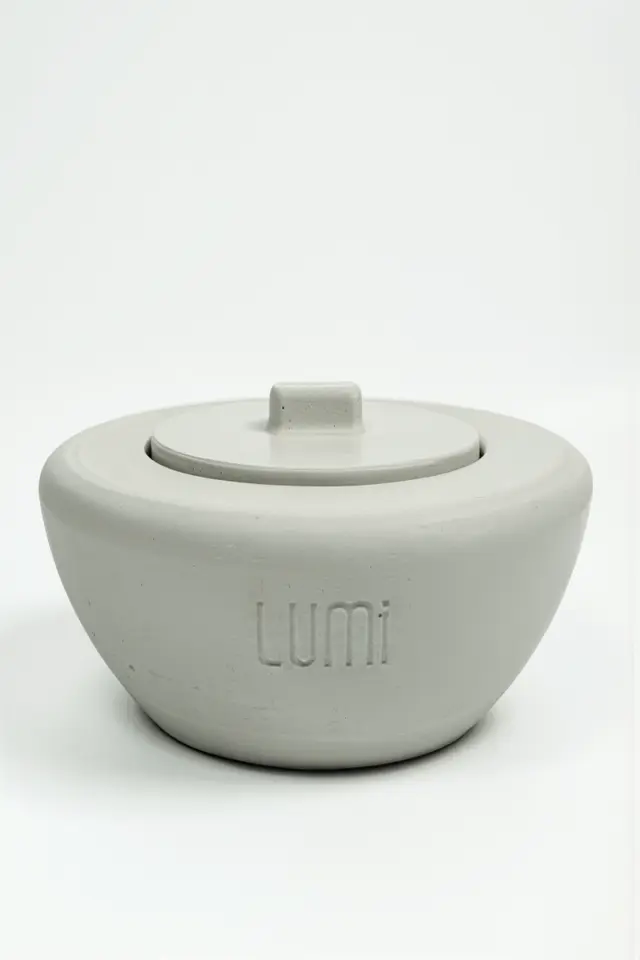 Lumi Ignite – Masaüstü Bacasız Beton Şömine + 1 L Bioethanol Hediye